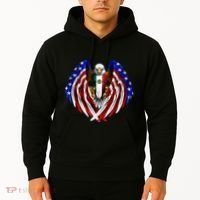 Mexican American Mexico Usa Flag Eagle Hoodie thumb 2