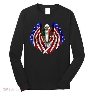 Mexican American Mexico Usa Flag Eagle Long Sleeve Shirt
