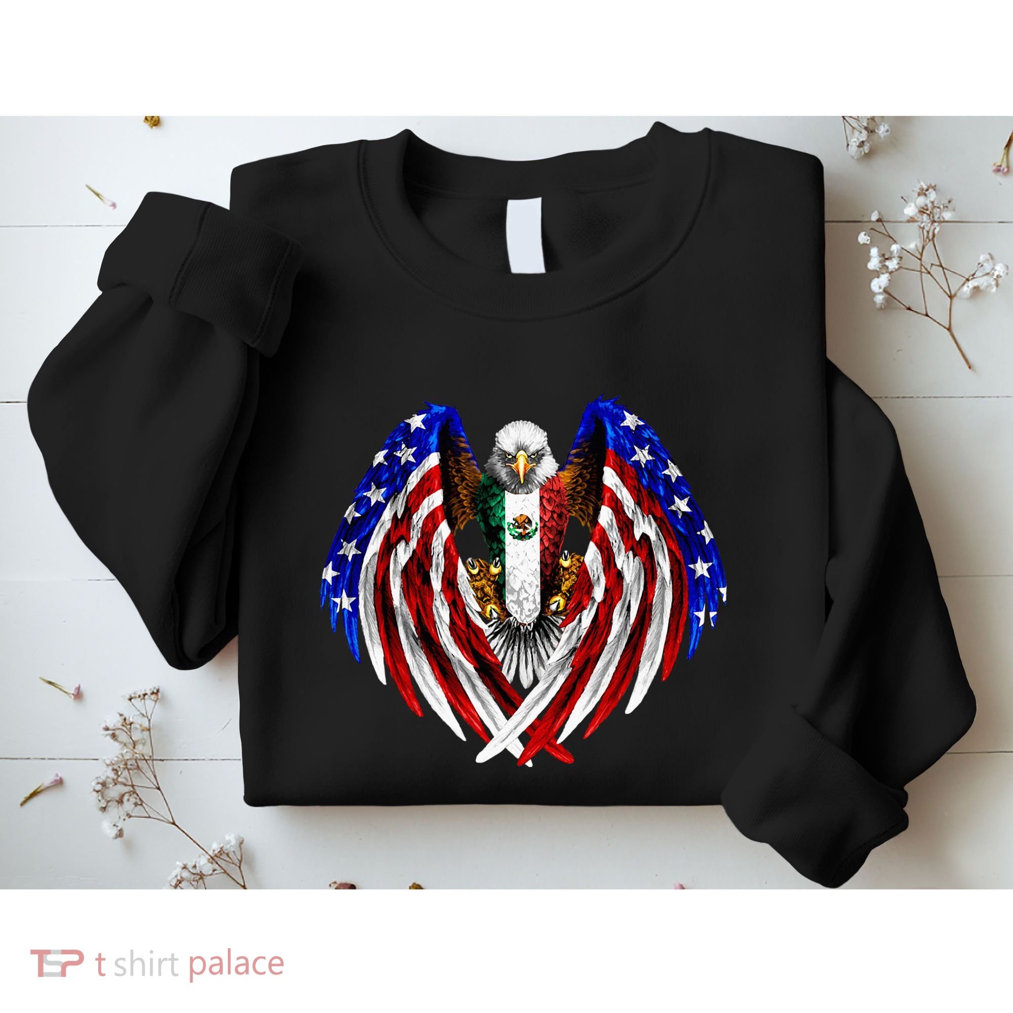 Mexican American Mexico Usa Flag Eagle Sweatshirt