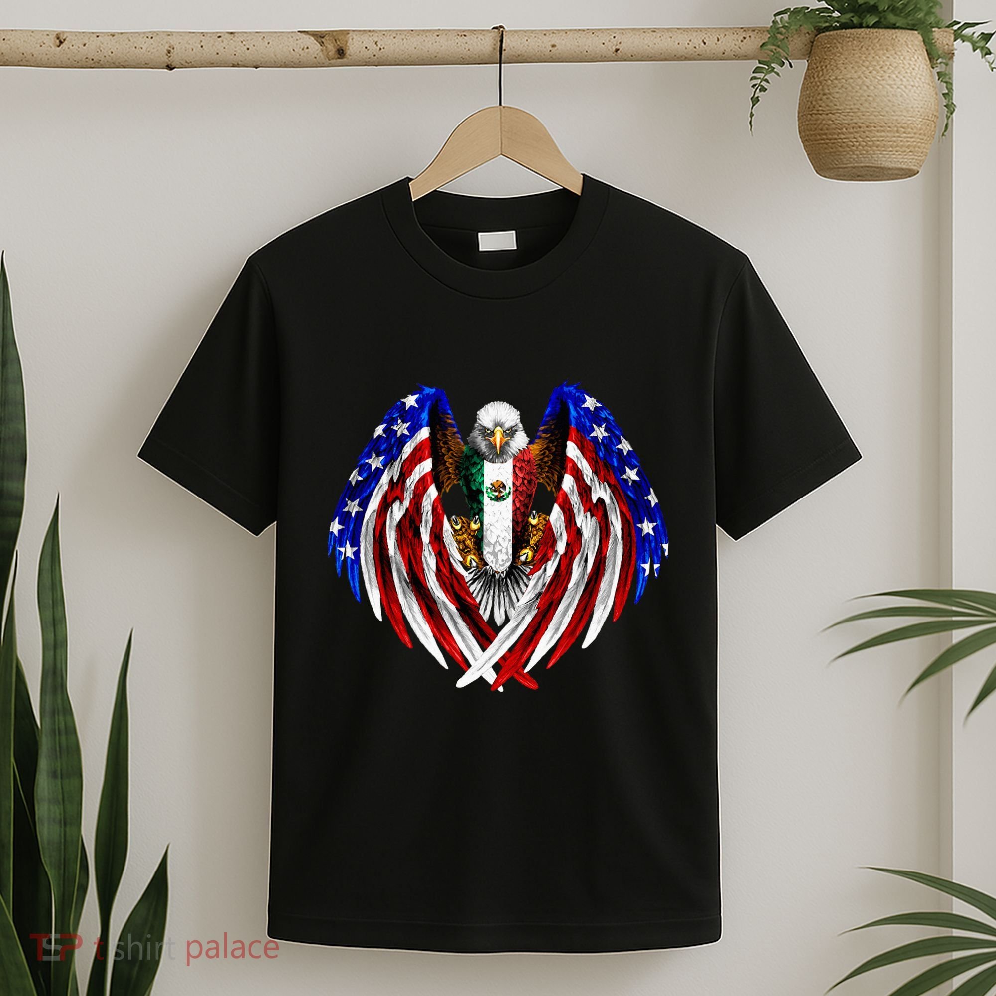 Mexican American Mexico Usa Flag Eagle T-Shirt