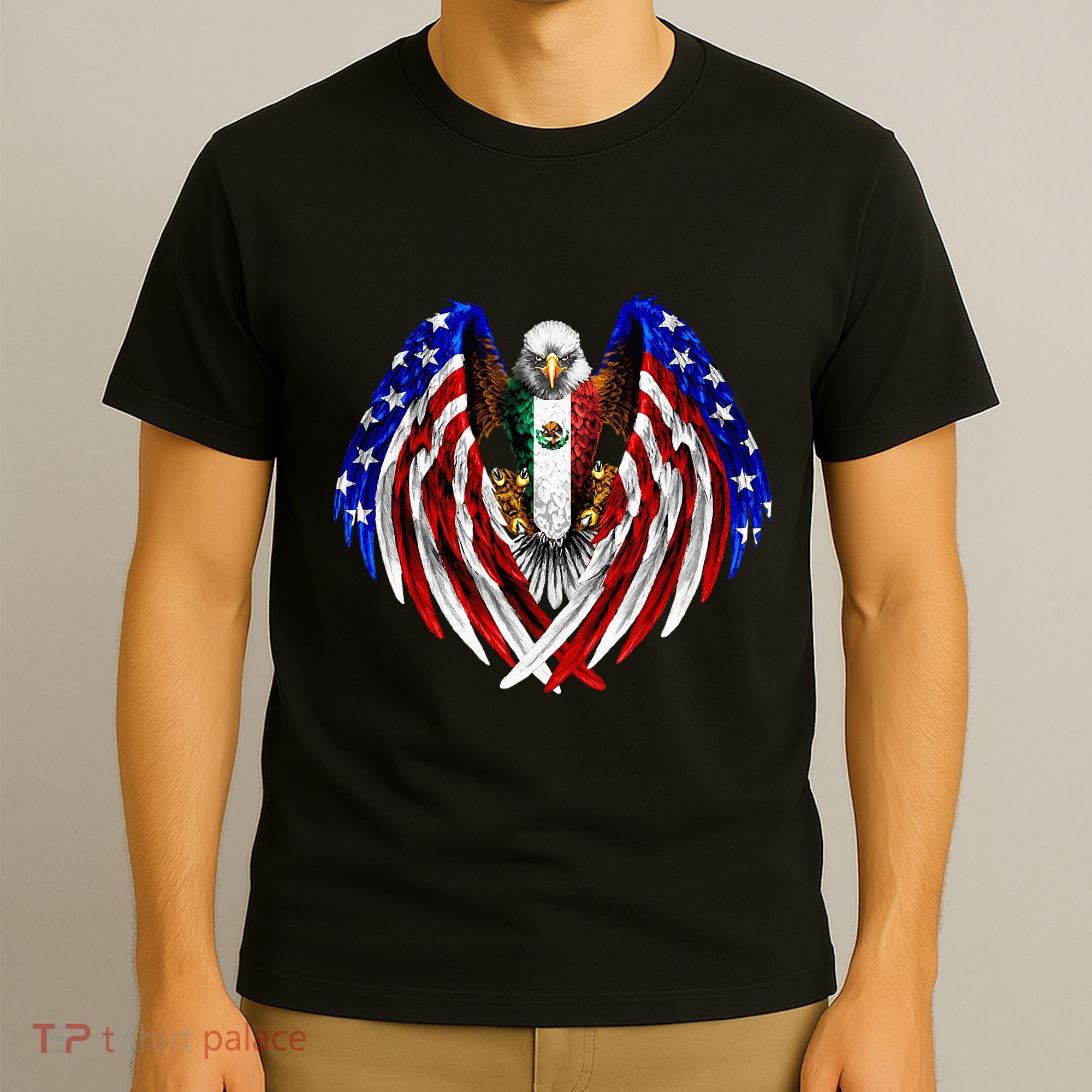 Mexican American Mexico Usa Flag Eagle T-Shirt