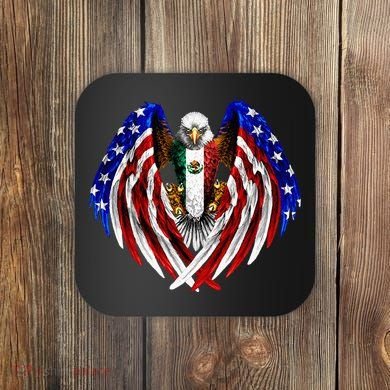Mexican American Mexico Usa Flag Eagle Coaster