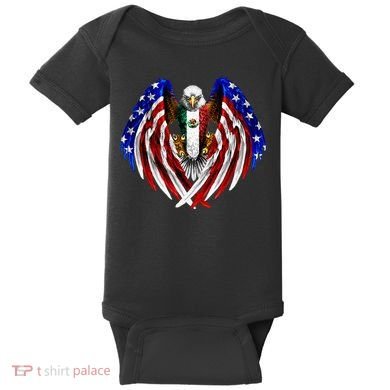 Mexican American Mexico Usa Flag Eagle Baby Bodysuit
