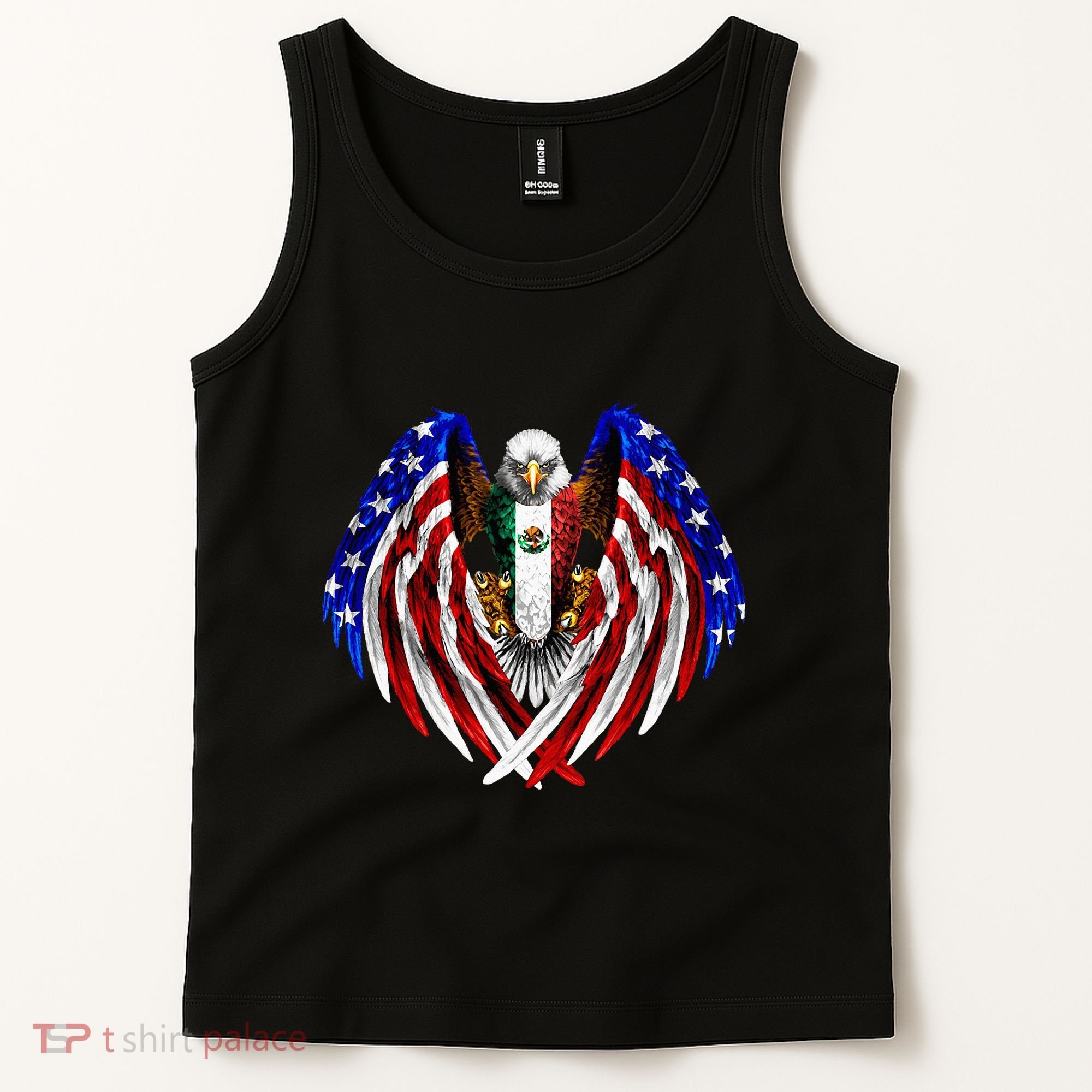 Mexican American Mexico Usa Flag Eagle Tank Top