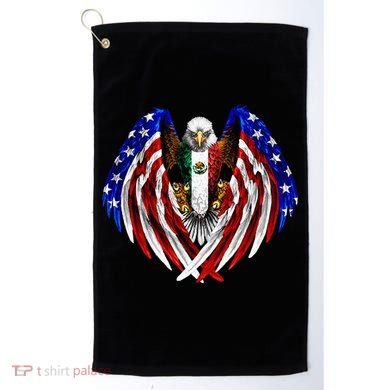Mexican American Mexico Usa Flag Eagle Golf Towel