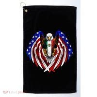 Mexican American Mexico Usa Flag Eagle Golf Towel thumb 0