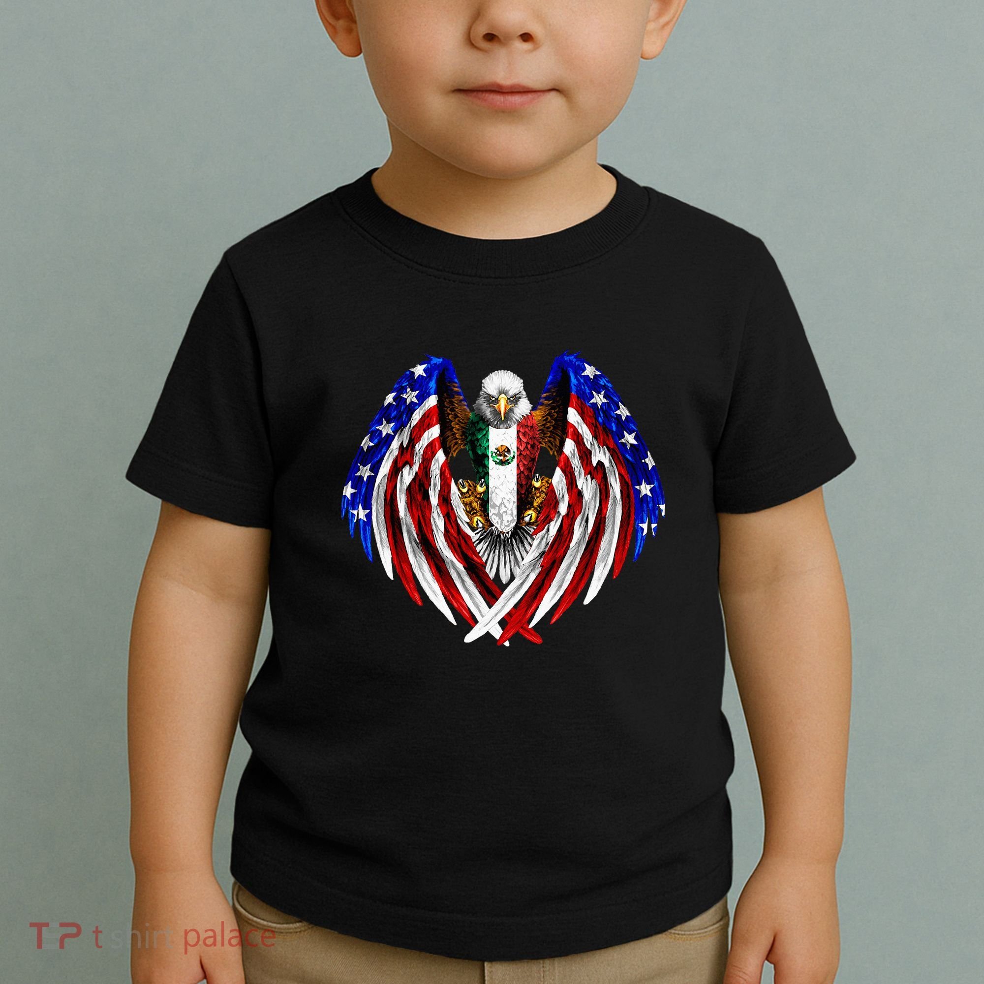 Mexican American Mexico Usa Flag Eagle Toddler T-Shirt