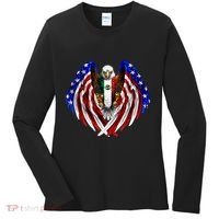 Mexican American Mexico Usa Flag Eagle Women's Long Sleeve Shirt thumb 0