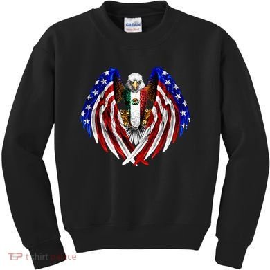 Mexican American Mexico Usa Flag Eagle Kids Sweatshirt