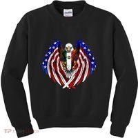 Mexican American Mexico Usa Flag Eagle Kids Sweatshirt thumb 0
