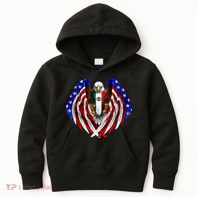 Mexican American Mexico Usa Flag Eagle Kids Hoodie