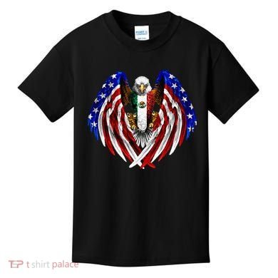 Mexican American Mexico Usa Flag Eagle Kids T-Shirt