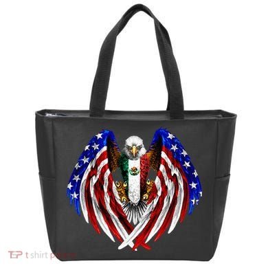 Mexican American Mexico Usa Flag Eagle Tote Bag