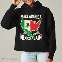 Make America Mexico Again Mexican History Fact 1835 Mexico Ladies Heavyweight Boxy Pullover Hoodie thumb 0