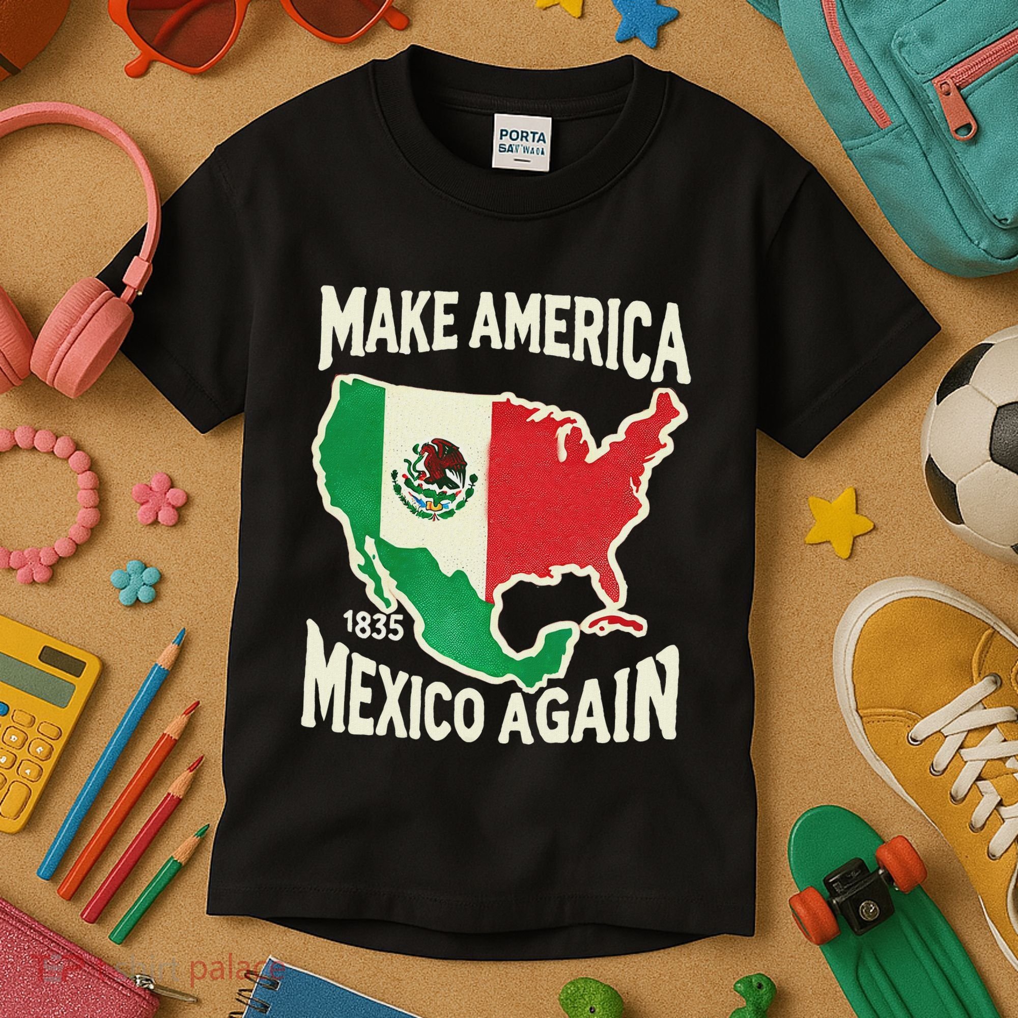 Make America Mexico Again Mexican History Fact 1835 Mexico Kids T-Shirt