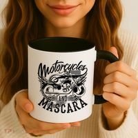 Motorcycles And Mascara Funny Gift Cute Makeup Motor Lover Funny Gift Coffee Mug thumb 3