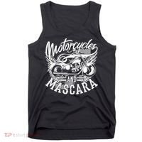 Motorcycles And Mascara Funny Gift Cute Makeup Motor Lover Funny Gift Tank Top thumb 0