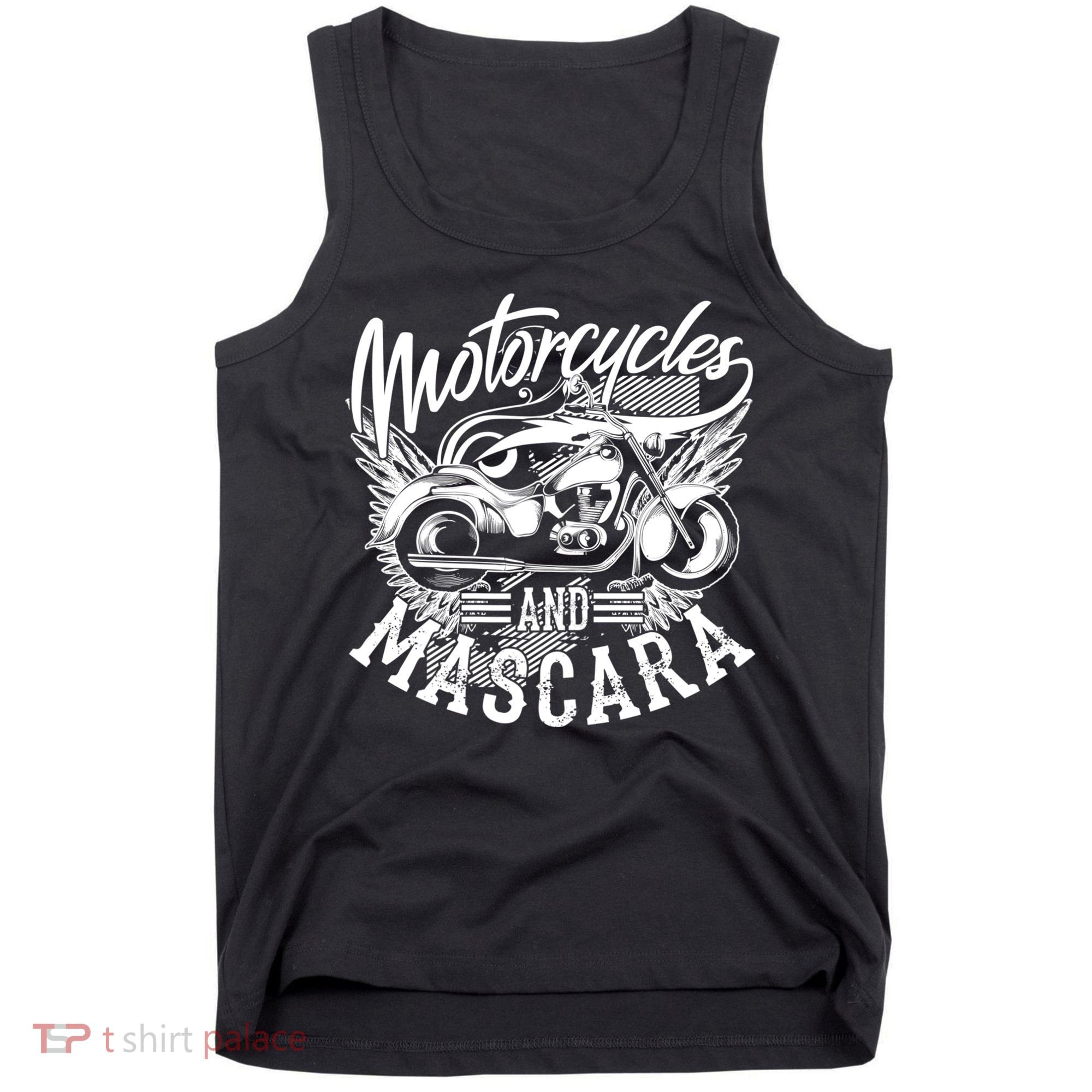 Motorcycles And Mascara Funny Gift Cute Makeup Motor Lover Funny Gift Tank Top