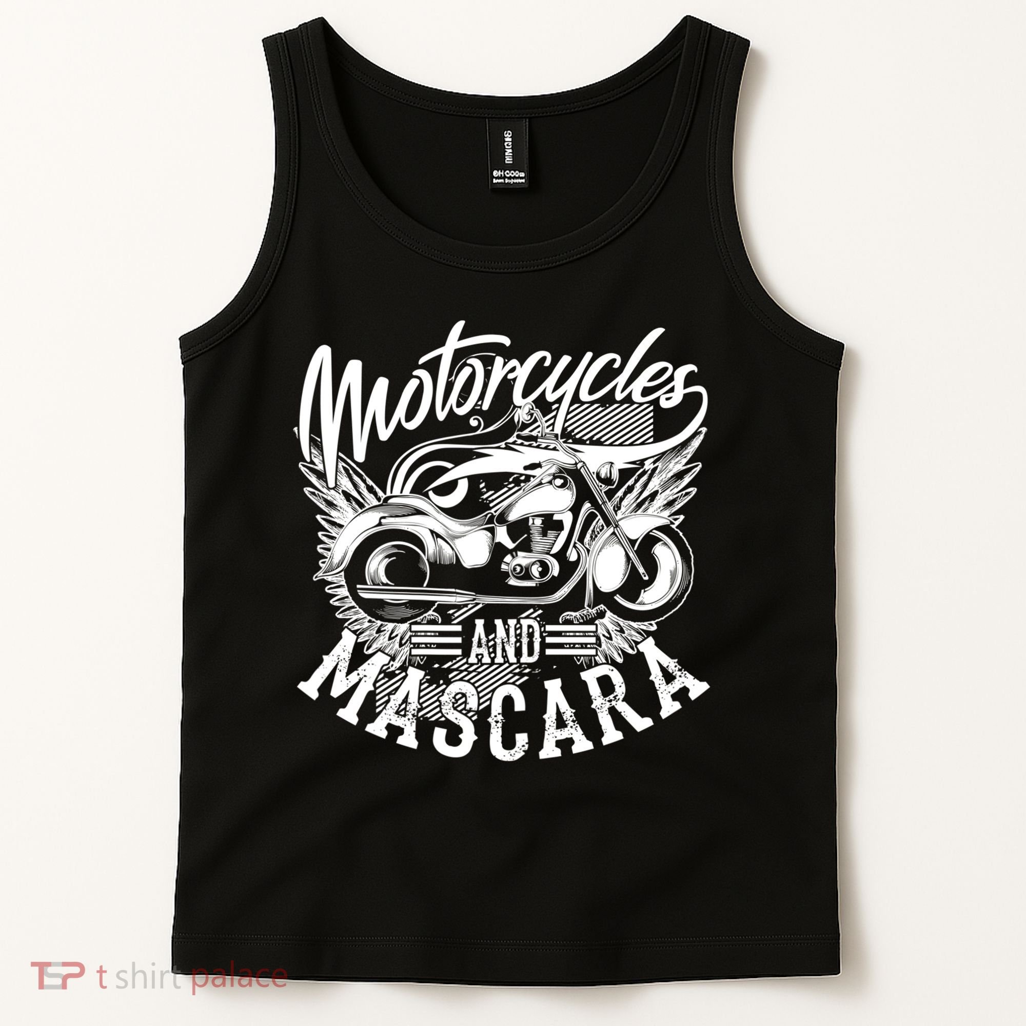 Motorcycles And Mascara Funny Gift Cute Makeup Motor Lover Funny Gift Tank Top