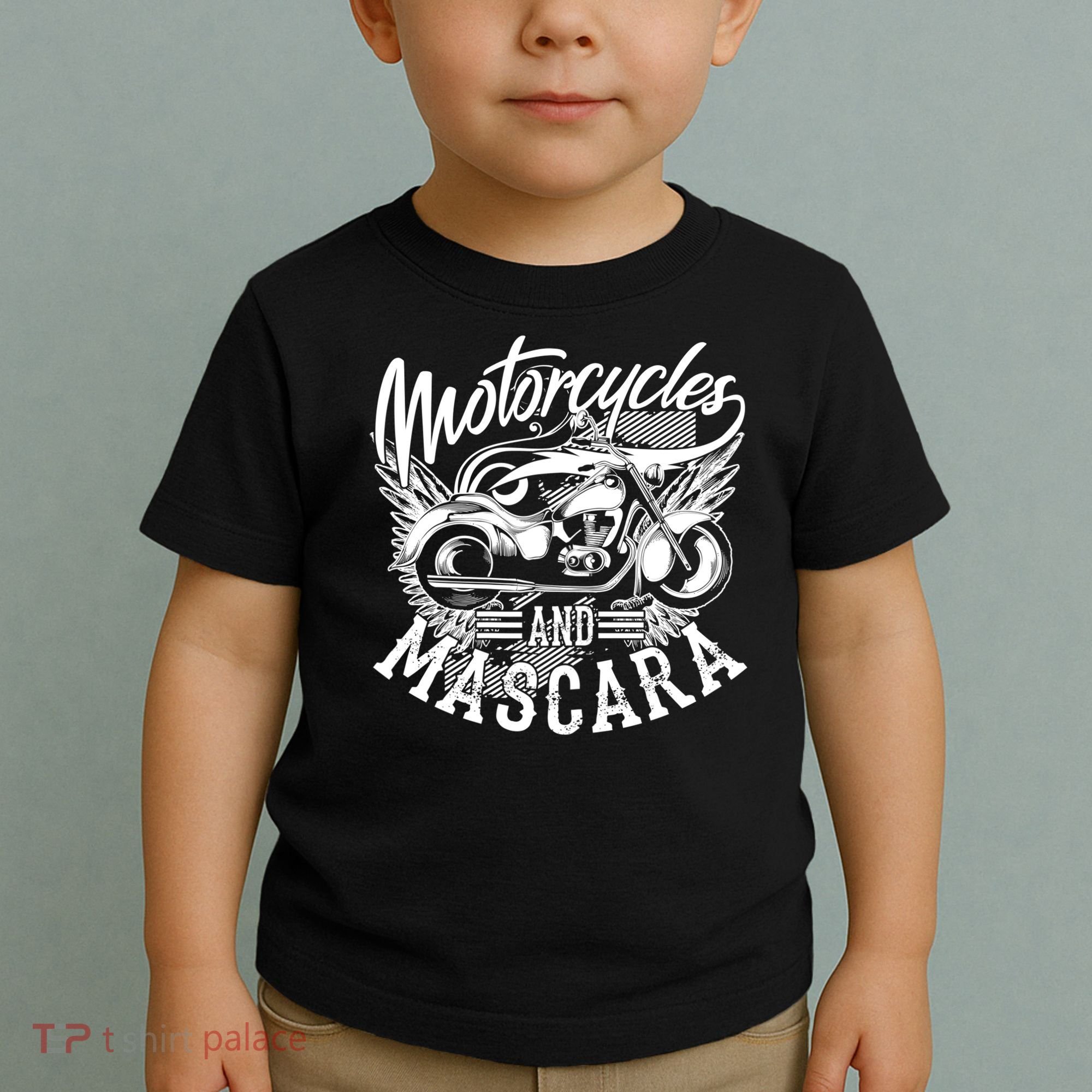 Motorcycles And Mascara Funny Gift Cute Makeup Motor Lover Funny Gift Toddler T-Shirt