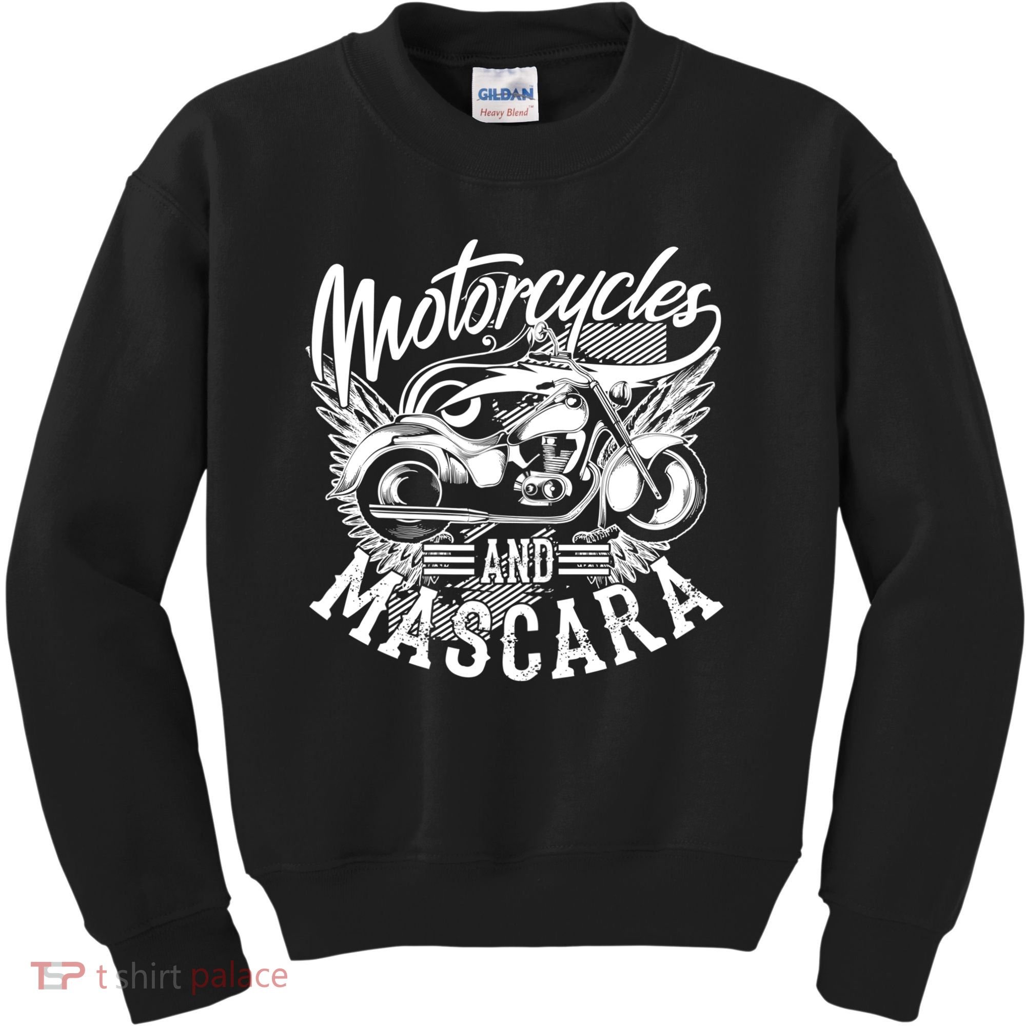 Motorcycles And Mascara Funny Gift Cute Makeup Motor Lover Funny Gift Kids Sweatshirt