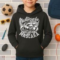 Motorcycles And Mascara Funny Gift Cute Makeup Motor Lover Funny Gift Kids Hoodie thumb 2