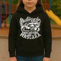 Motorcycles And Mascara Funny Gift Cute Makeup Motor Lover Funny Gift Kids Hoodie thumb 3