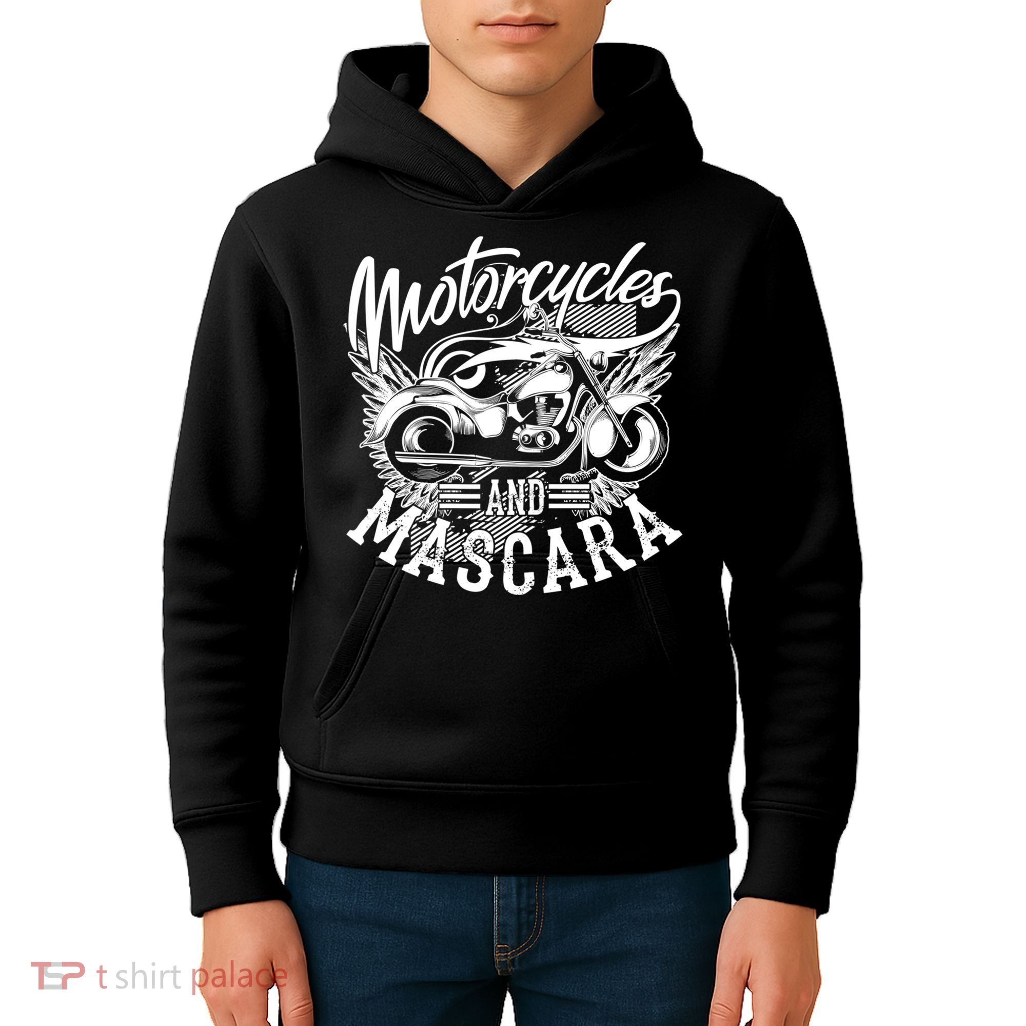 Motorcycles And Mascara Funny Gift Cute Makeup Motor Lover Funny Gift Kids Hoodie