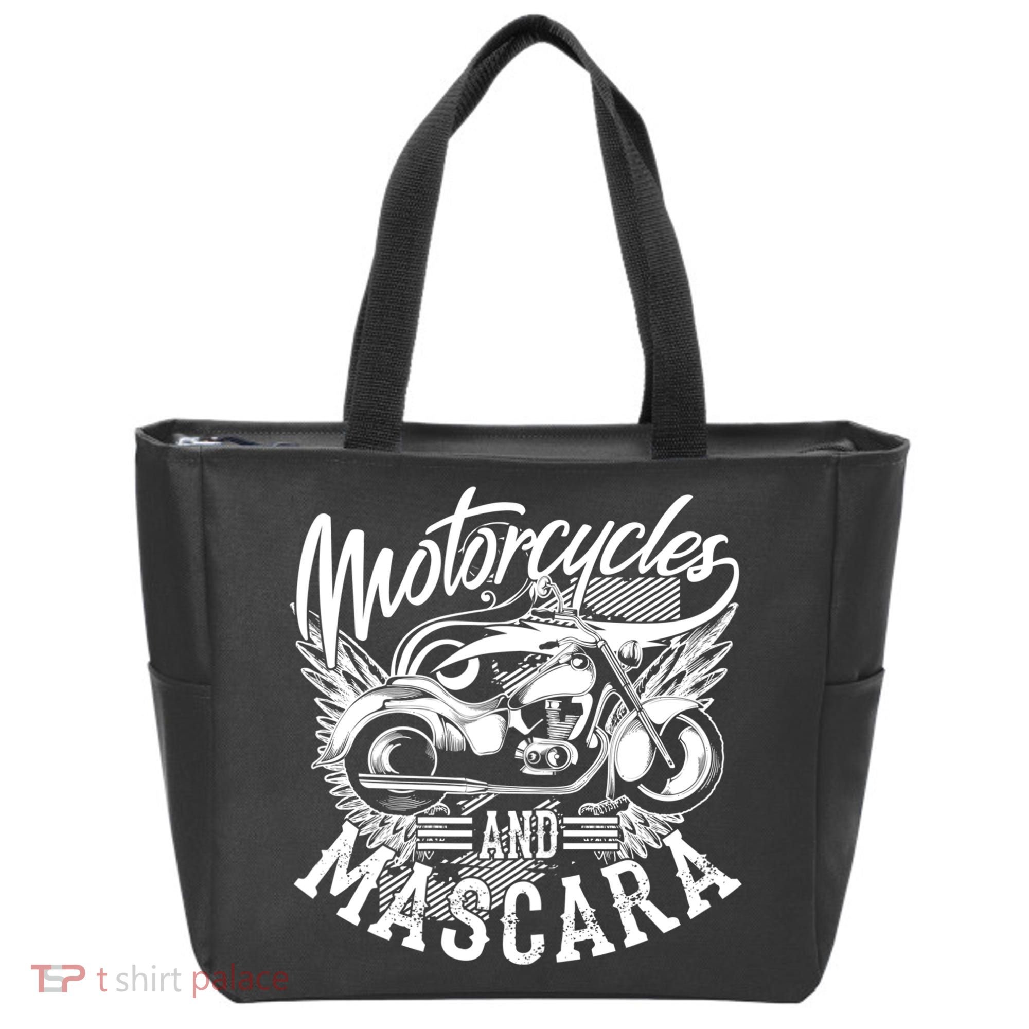 Motorcycles And Mascara Funny Gift Cute Makeup Motor Lover Funny Gift Tote Bag