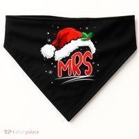 Mr. And Mrs. Christmas Santa Claus Matching His Hers USA-Made Doggie Bandana thumb 0