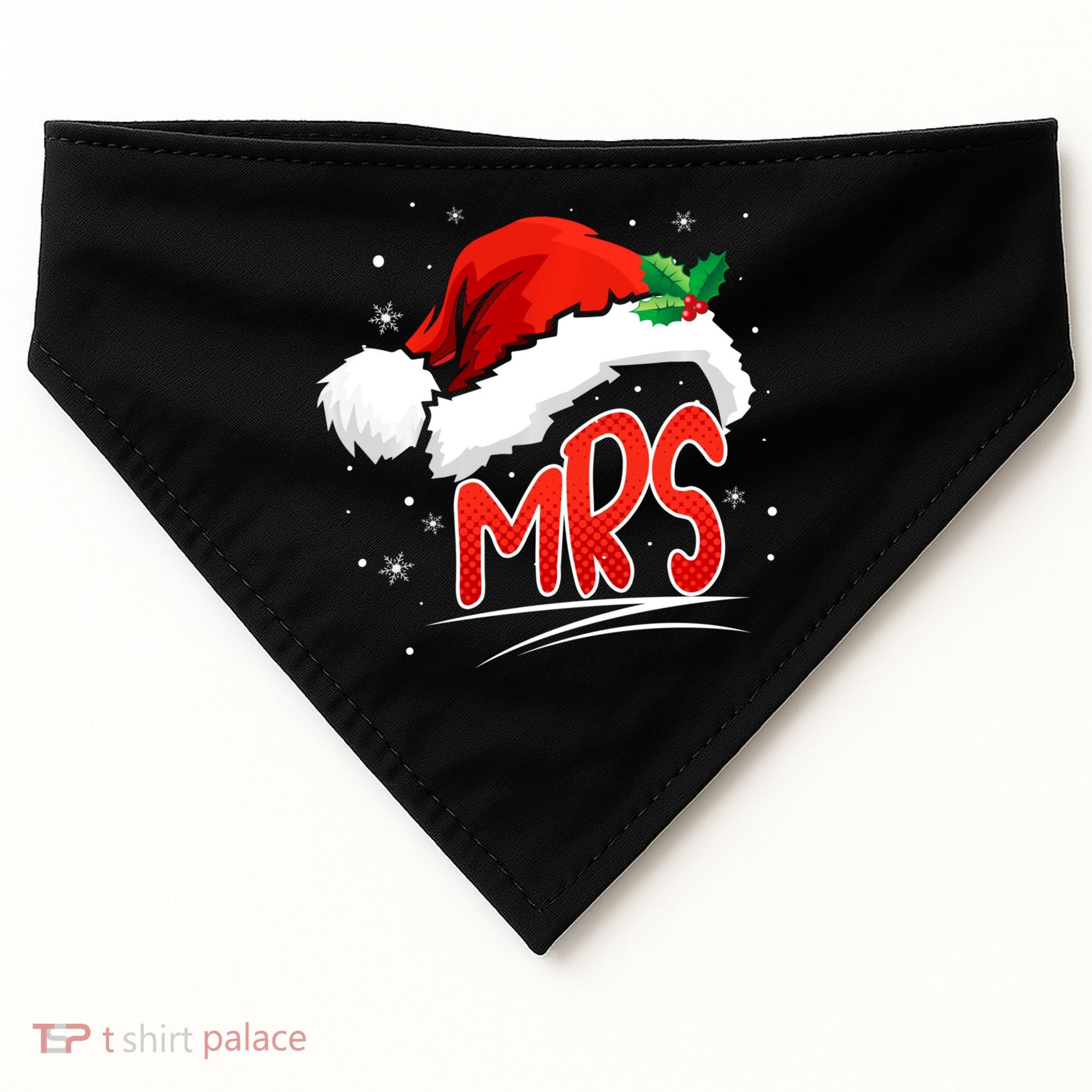 Mr. And Mrs. Christmas Santa Claus Matching His Hers USA-Made Doggie Bandana