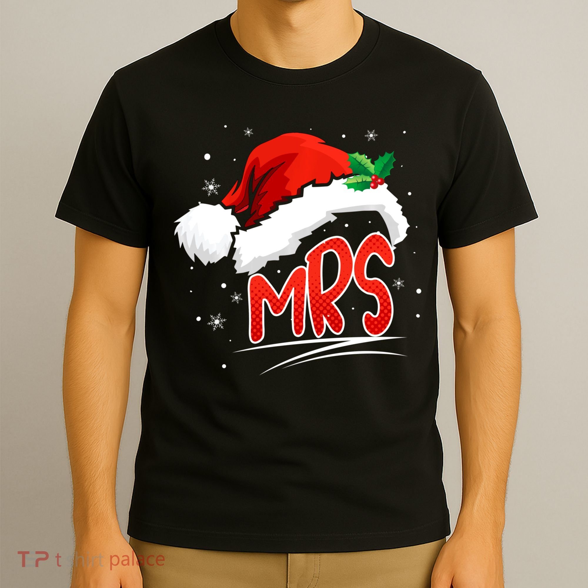 Mr. And Mrs. Christmas Santa Claus Matching His Hers T-Shirt