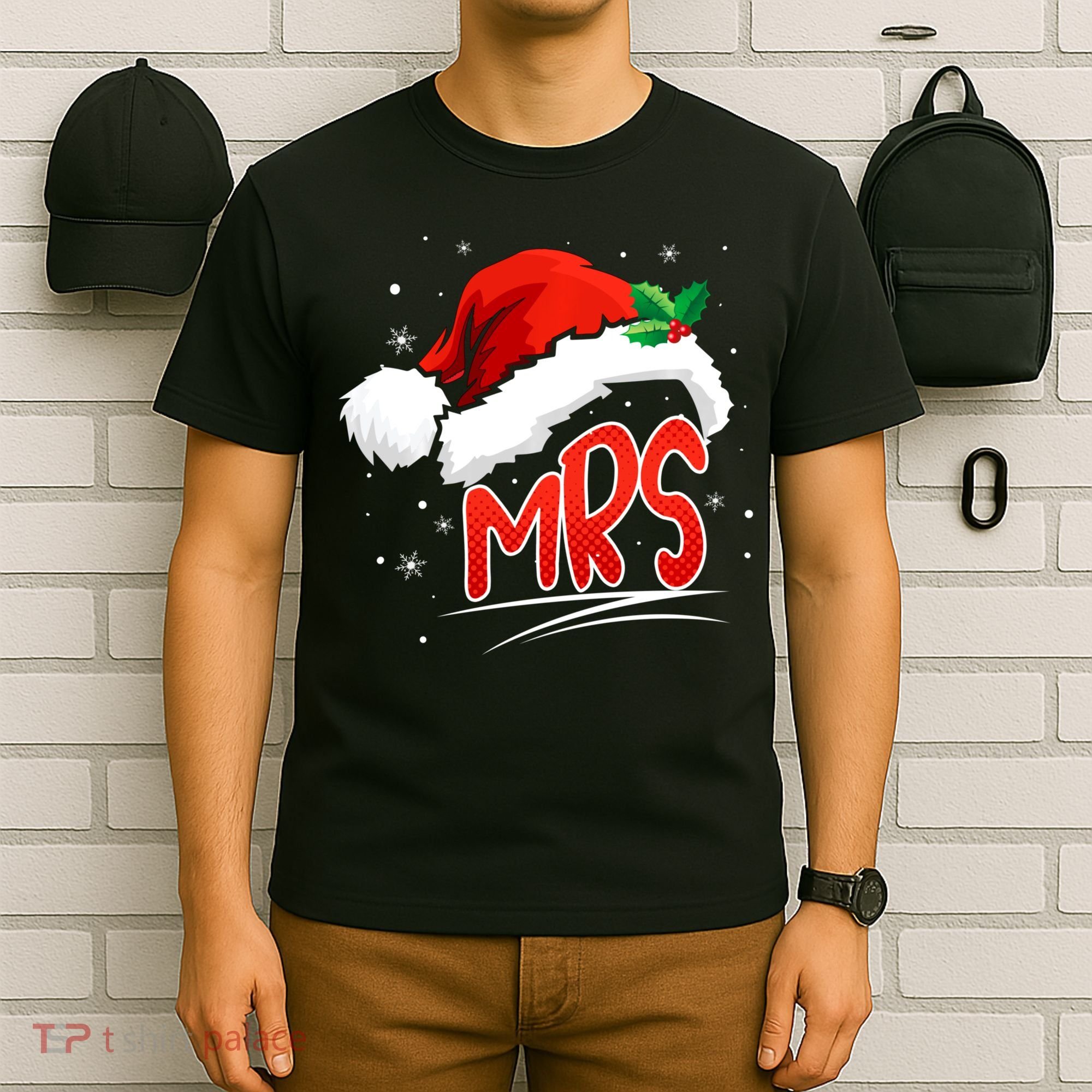Mr. And Mrs. Christmas Santa Claus Matching His Hers T-Shirt
