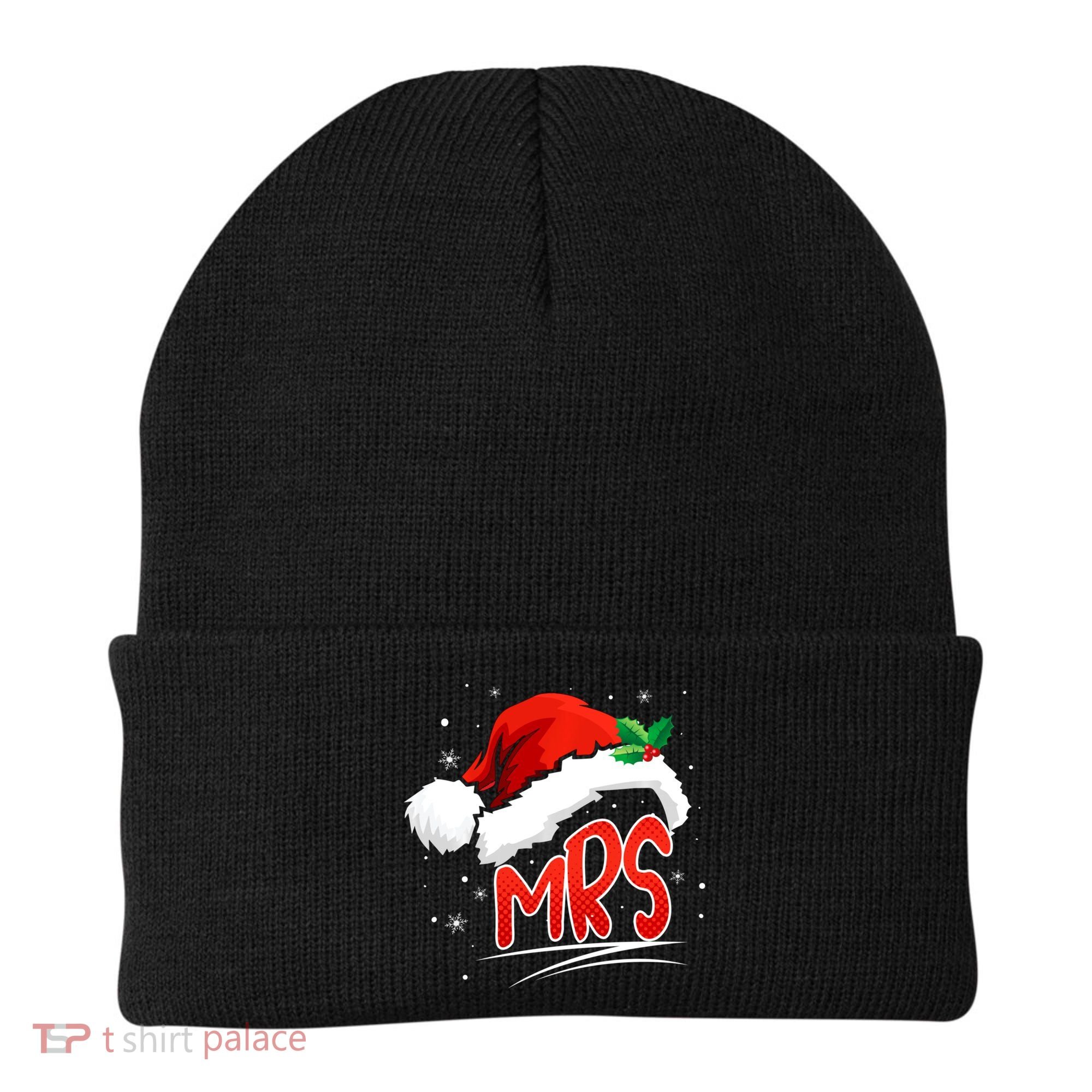 Mr. And Mrs. Christmas Santa Claus Matching His Hers Beanie