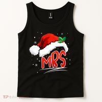Mr. And Mrs. Christmas Santa Claus Matching His Hers Tank Top thumb 2
