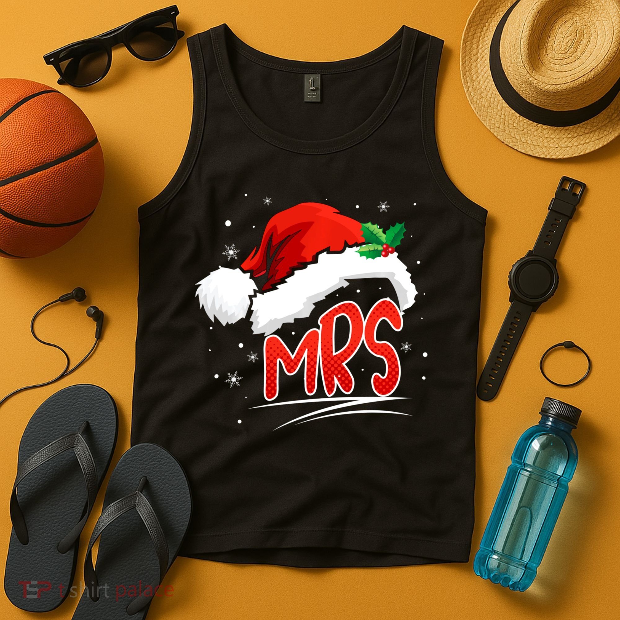 Mr. And Mrs. Christmas Santa Claus Matching His Hers Tank Top