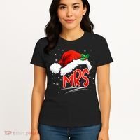 Mr. And Mrs. Christmas Santa Claus Matching His Hers Women's T-Shirt thumb 4