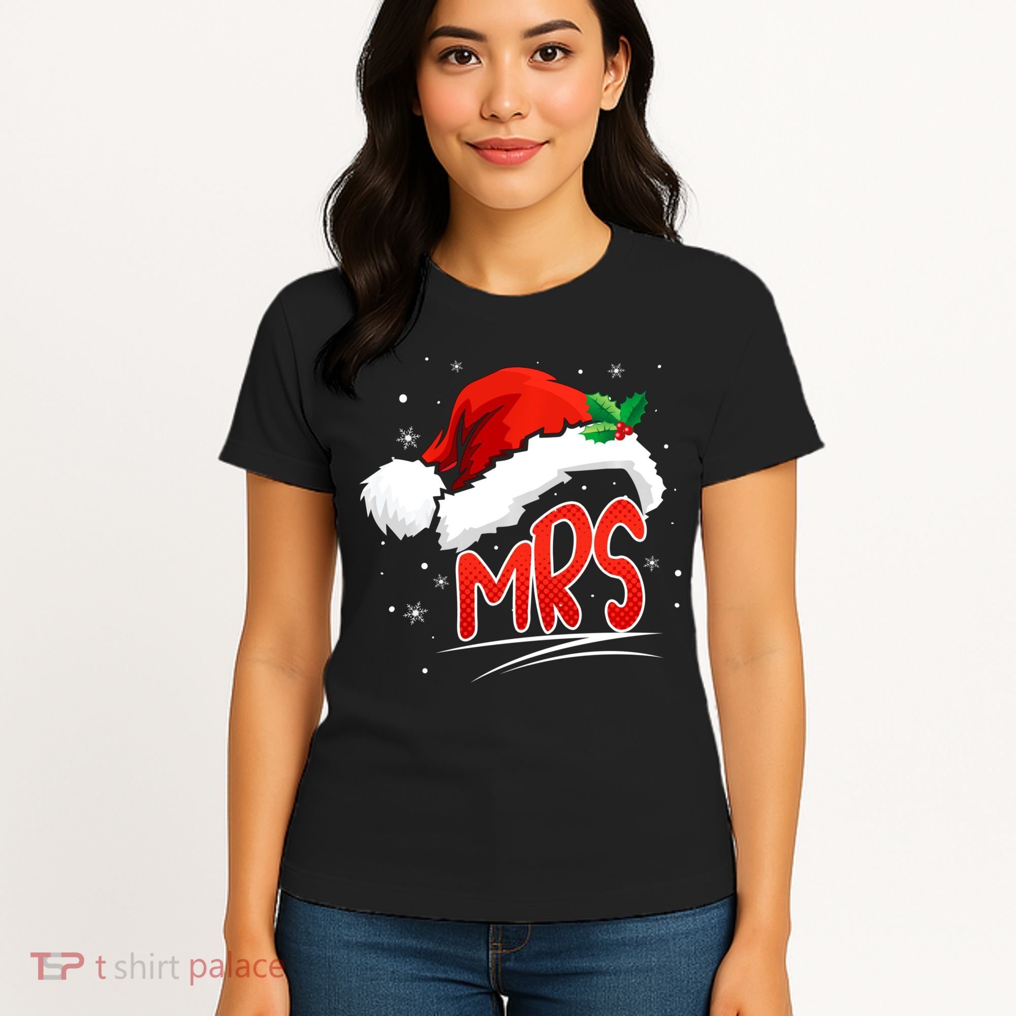 Mr. And Mrs. Christmas Santa Claus Matching His Hers Women's T-Shirt