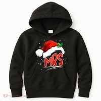 Mr. And Mrs. Christmas Santa Claus Matching His Hers Kids Hoodie thumb 0