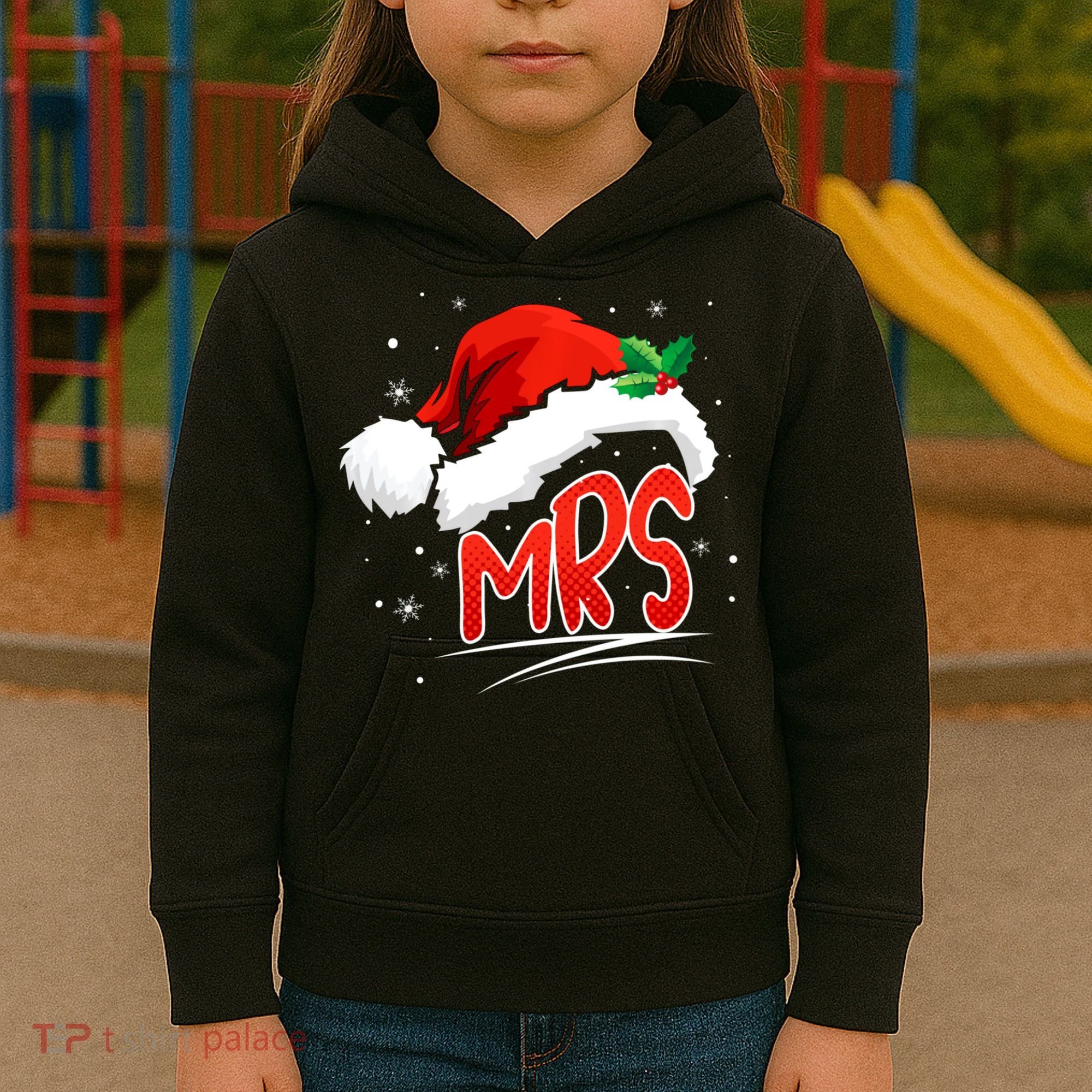 Mr. And Mrs. Christmas Santa Claus Matching His Hers Kids Hoodie