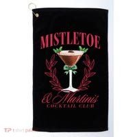Mistletoe And Martinis Cute Christmas Espresso Martini Meaningful Gift Golf Towel thumb 0