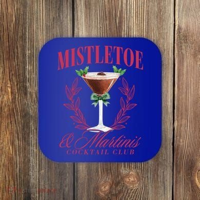 Mistletoe And Martinis Cute Christmas Espresso Martini Meaningful Gift Coaster