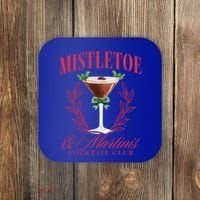 Mistletoe And Martinis Cute Christmas Espresso Martini Meaningful Gift Coaster thumb 0