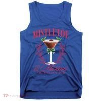 Mistletoe And Martinis Cute Christmas Espresso Martini Meaningful Gift Tank Top thumb 0