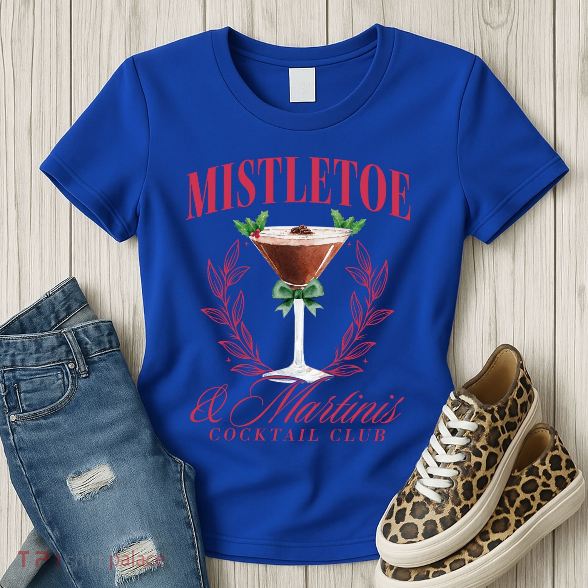 Mistletoe And Martinis Cute Christmas Espresso Martini Meaningful Gift Women's T-Shirt