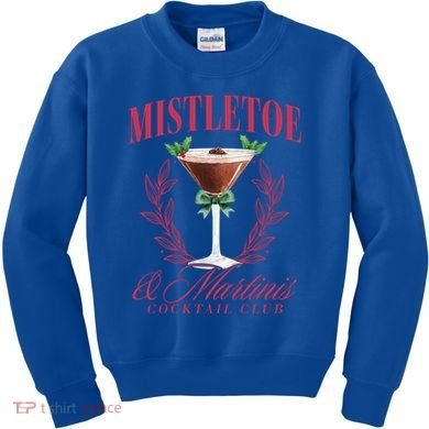 Mistletoe And Martinis Cute Christmas Espresso Martini Meaningful Gift Kids Sweatshirt