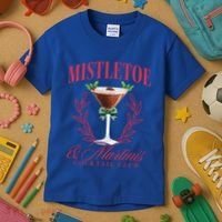 Mistletoe And Martinis Cute Christmas Espresso Martini Meaningful Gift Kids T-Shirt thumb 3