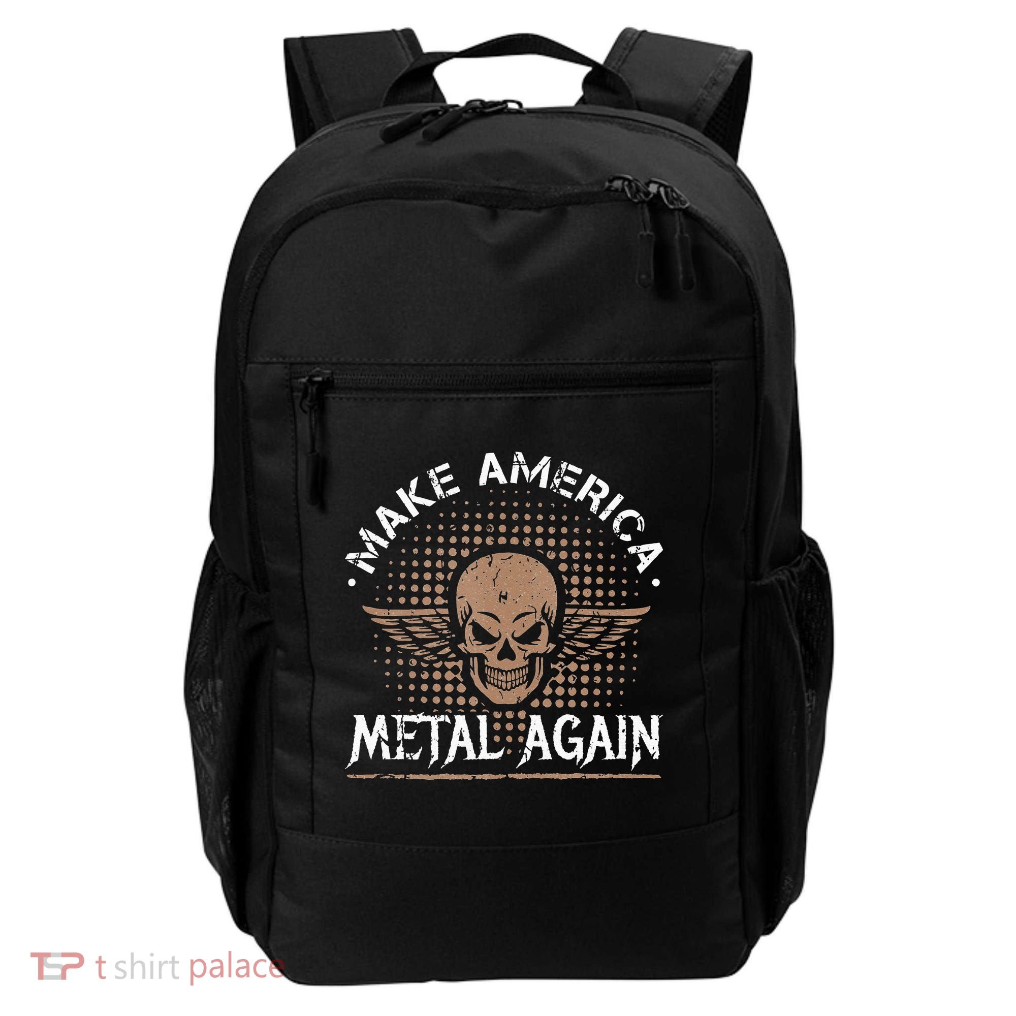 Make America Metal Again Skull Rock And Roll Heavy Music Backpack