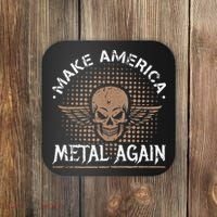 Make America Metal Again Skull Rock And Roll Heavy Music Coaster thumb 0