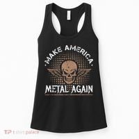 Make America Metal Again Skull Rock And Roll Heavy Music Women's Tank Top thumb 0
